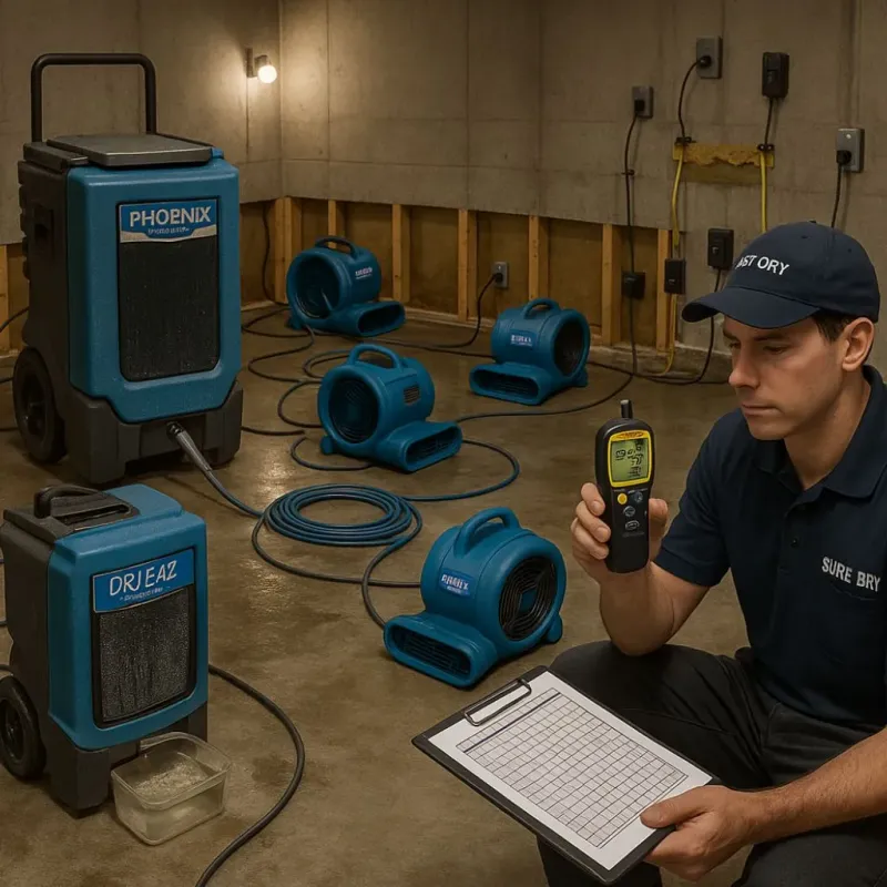 Structural Drying and Dehumidification process in Melrose Park, NY
